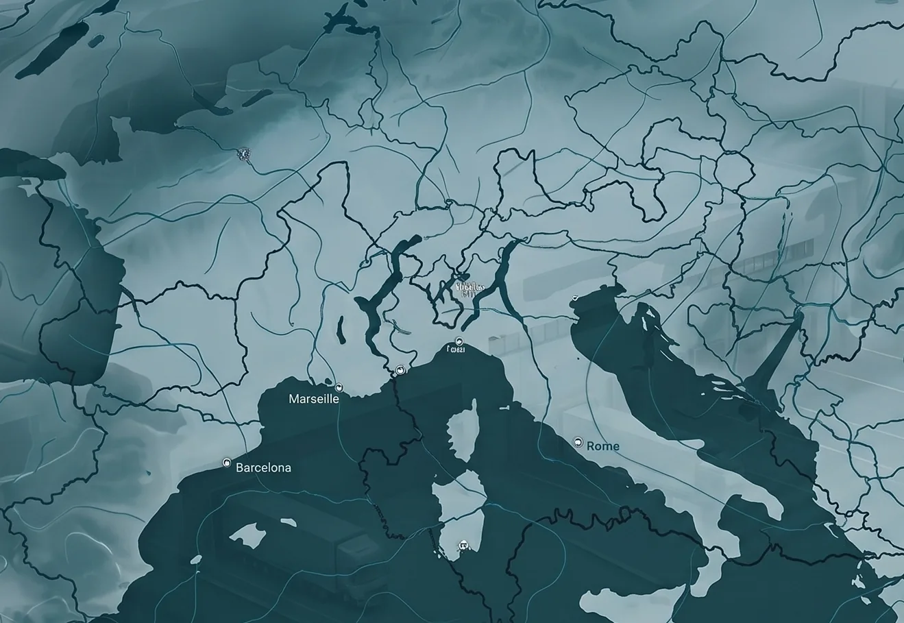 Weather map of Europe with Po Valley and Northern Italy highlighted — hail and severe thunderstorm risk analysis 2026